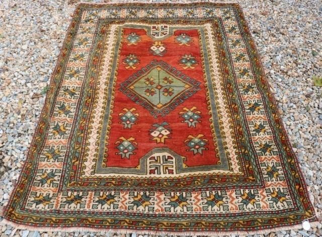 Appraisal: EARLY TH C CAUCASIAN RUG POSSIBLY SHIRVAN RED FIELD WITH