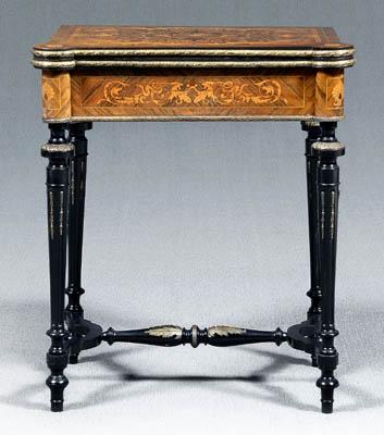 Appraisal: French marquetry inlaid games table marquetry inlaid and rosewood veneered