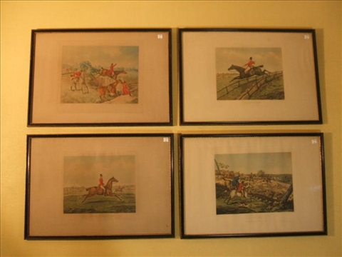 Appraisal: AFTER HENRY ALKEN BRITISH GROUP OF FOUR FRAMED FOX HUNTING