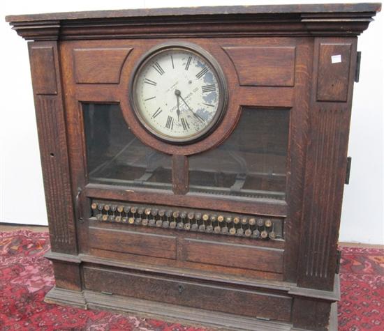 Appraisal: AMERICAN OAK-CASED TIME CLOCK CROUSE-HINDS CO SYRACUSE NY