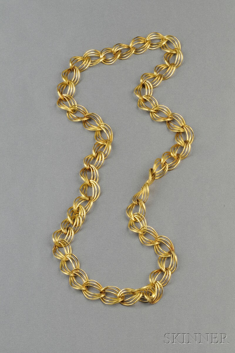 Appraisal: kt Gold Necklace Tiffany Co composed of open textured links