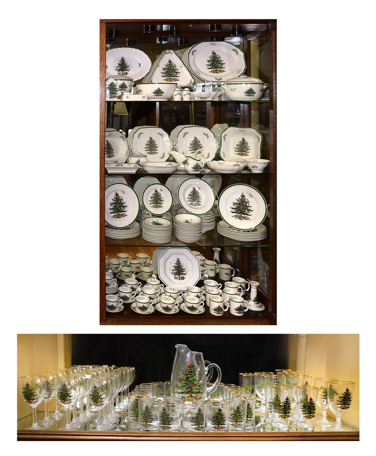 Appraisal: OVER PIECES OF SPODE CHRISTMAS CHINA CRYSTAL each dinner plates