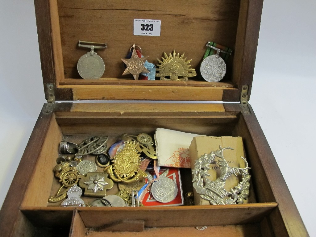 Appraisal: Box of military medals badges etc