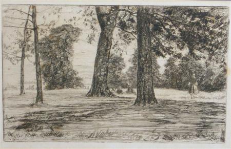 Appraisal: JAMES ABBOTT MCNEILL WHISTLER AMERICAN - GREENWICH PARK Etching signed