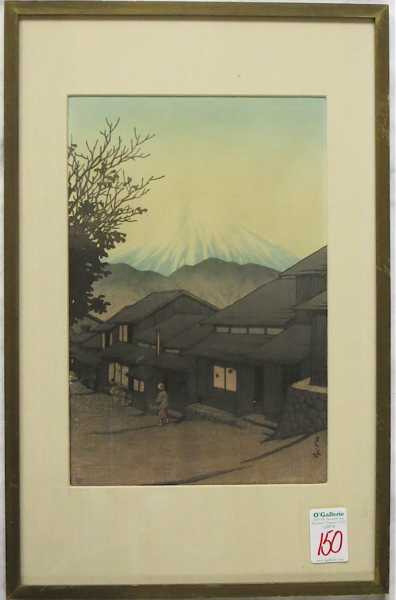 Appraisal: KAWASE HASUI COLOR WOODCUT Japan - Evening at Hitako village