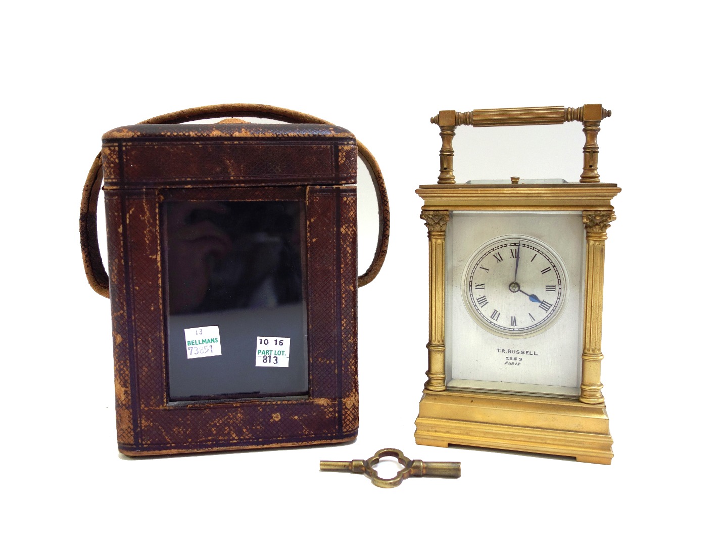 Appraisal: A French late th century gilt brass cased carriage clock