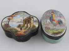 Appraisal: Two enamel on copper boxes probably French circa one AF