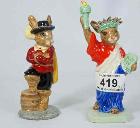 Appraisal: Royal Doulton Bunnykins figures Statue of Liberty DB and Cavalier