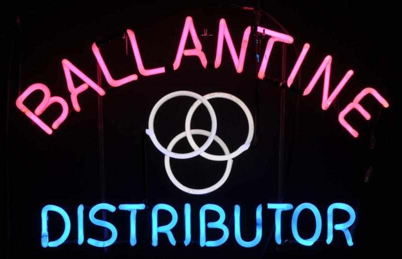 Appraisal: Ballantine -R Distributor Neon Sign Description s P Ballantine Sons