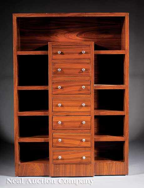 Appraisal: A Contemporary Exotic Woods Veneered Chiffonnier in the Art Decoratif