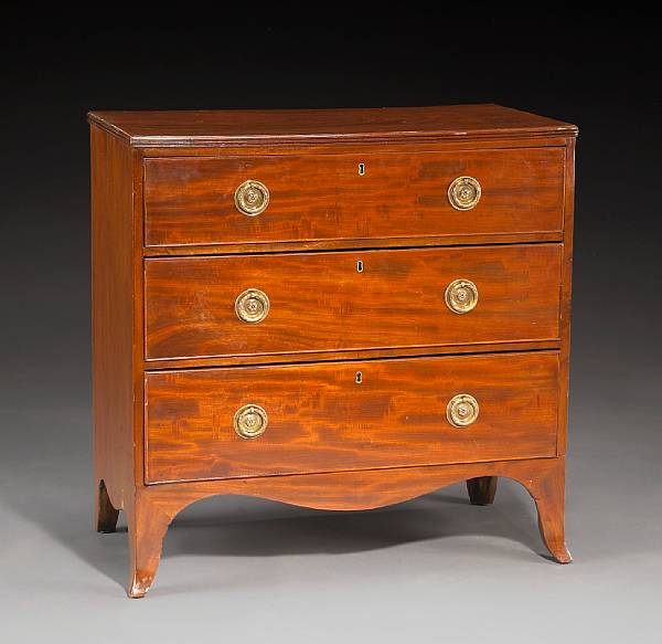 Appraisal: A George III mahogany chest of drawers early th century