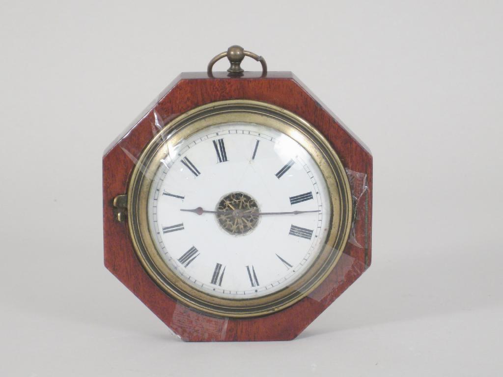 Appraisal: An th Century English Hanging Clock having white enamel dial