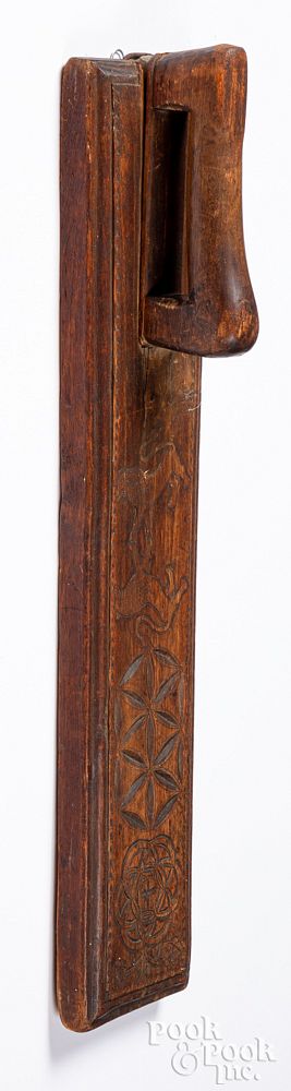 Appraisal: Scandinavian carved mangle board late th c Scandinavian carved mangle