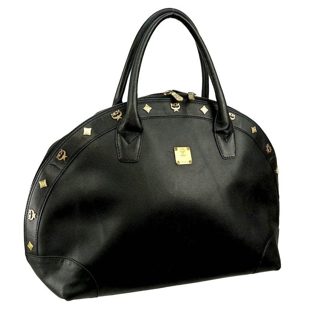 Appraisal: MCM Black Leather Top Handle Dome Bag MCM Black Leather