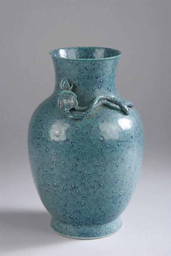 Appraisal: A CHINESE ROBIN'S EGG PORCELAIN VASE late th century early