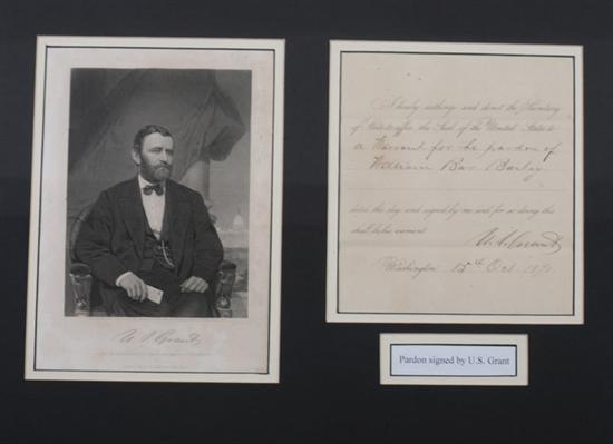 Appraisal: ULYSSES S GRANT - DS as President p vo October