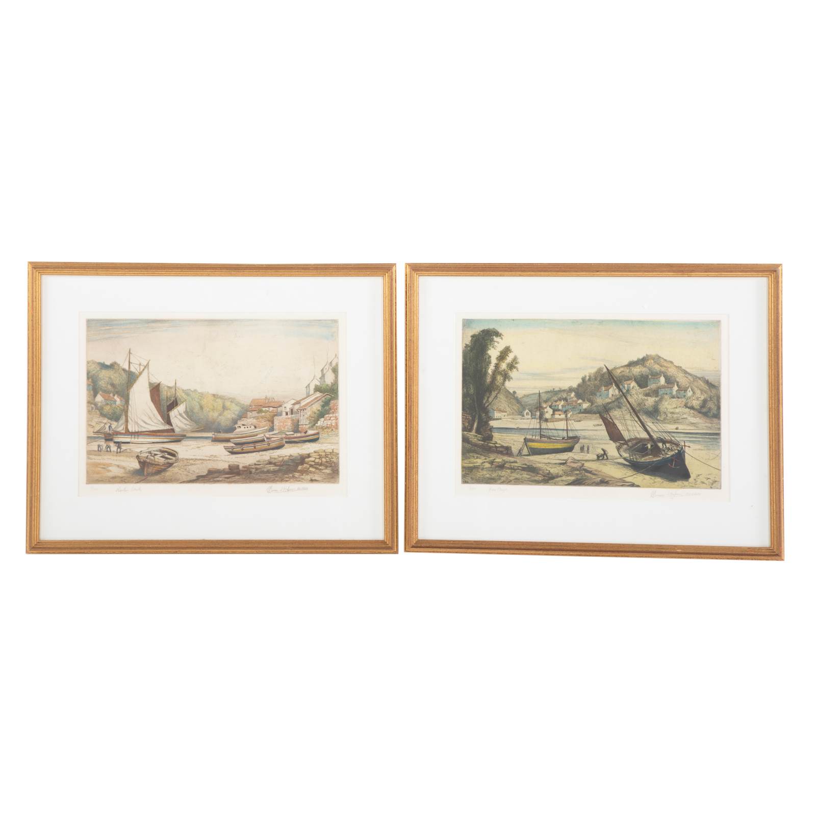 Appraisal: EDWARD BOUVERIE HOYTON TWO COLOR ETCHINGS British - Noss Mayo