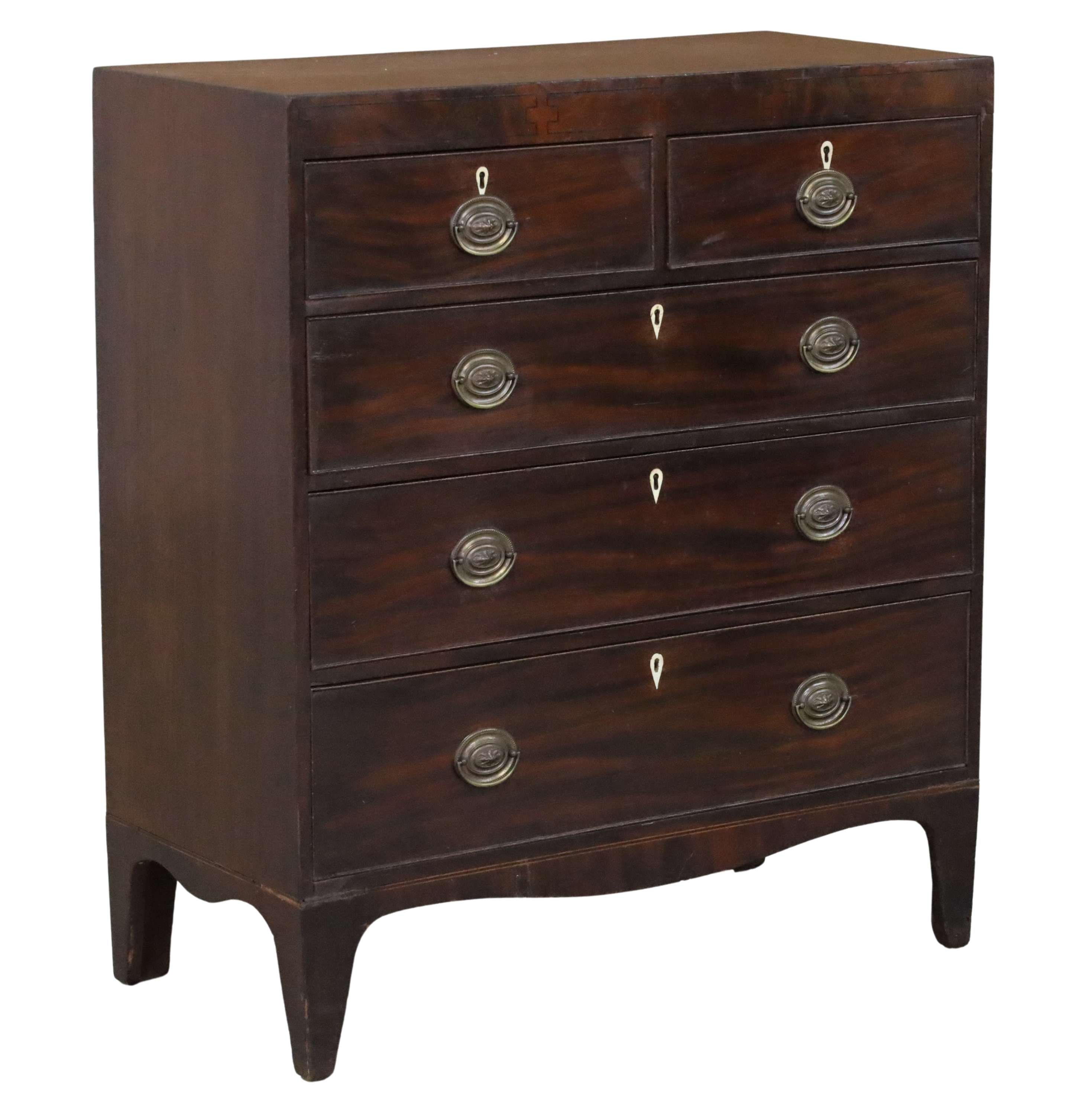 Appraisal: ENGLISH SHERATON MAHOGANY CHEST C English Sheraton mahogany chest having