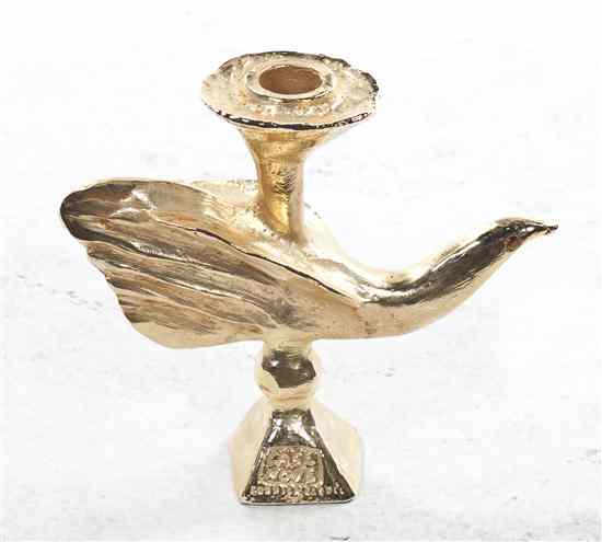 Appraisal: A Case Nove Candlestick having a dove form standard with