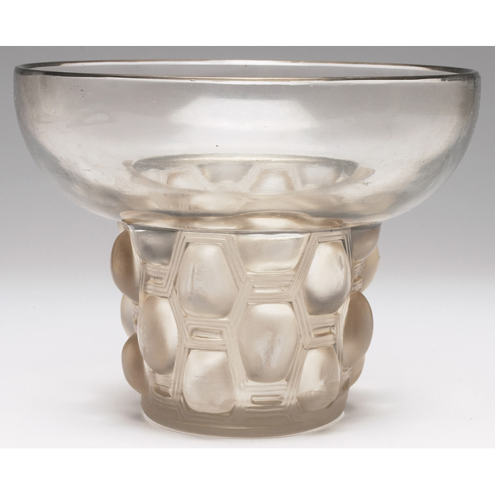 Appraisal: R Lalique Beautrellis vase ca clear class with a molded