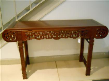 Appraisal: Chinese hardwood scroll table th century