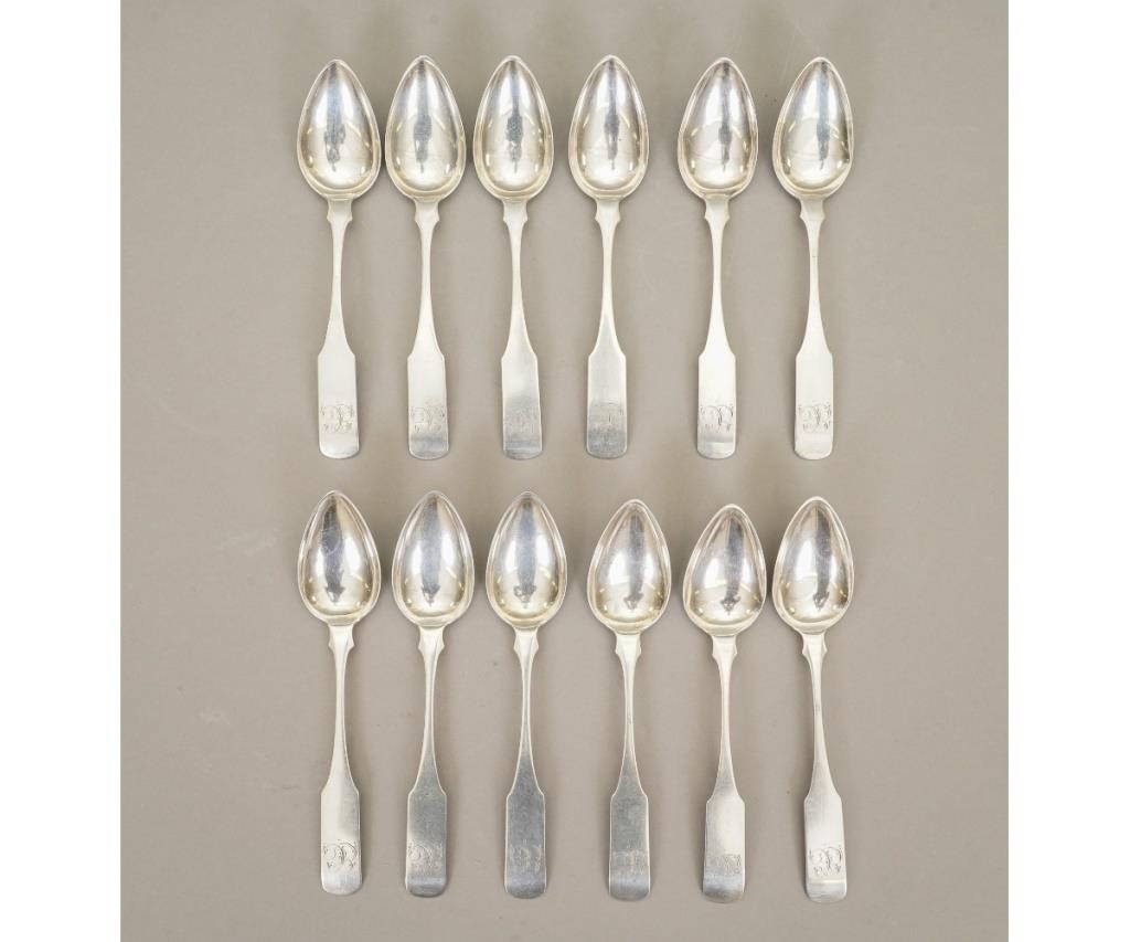 Appraisal: Set of coin silver spoons by Christian Wiltberger Philadelphia circa