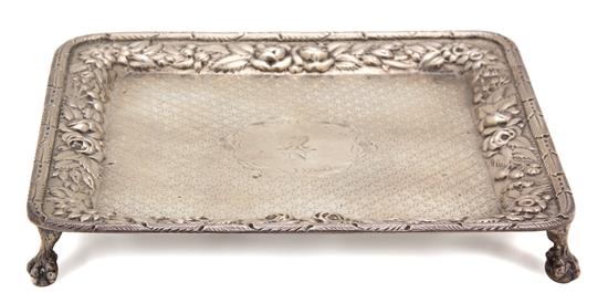 Appraisal: Sale Lot An American Silver Footed Square Tray Andrew Ellicott