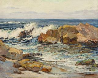 Appraisal: Anna A Hills ''Rocks And Surf Near Laguna Beach'' signed