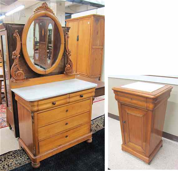 Appraisal: VICTORIAN MAPLE DRESSER AND NIGHTSTAND Continental th century the -drawer