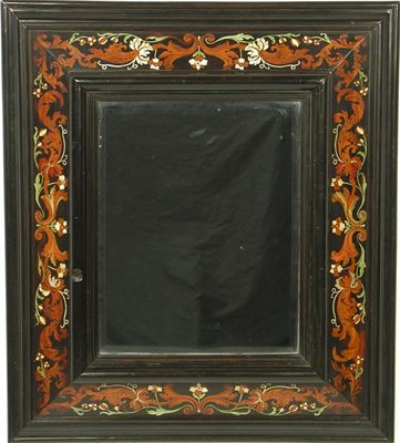 Appraisal: A late th century Flemish ebonised and marquetry wall mirror