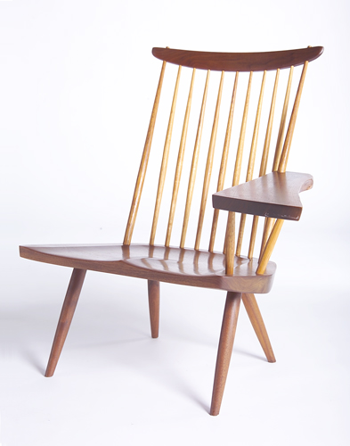 Appraisal: GEORGE NAKASHIMA Lounge chair left hand en suite with preceding