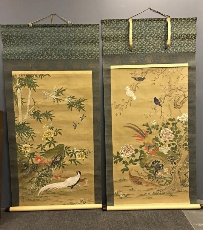 Appraisal: Kien Yanagisawa Japan - pair of rare hand painted Japanese