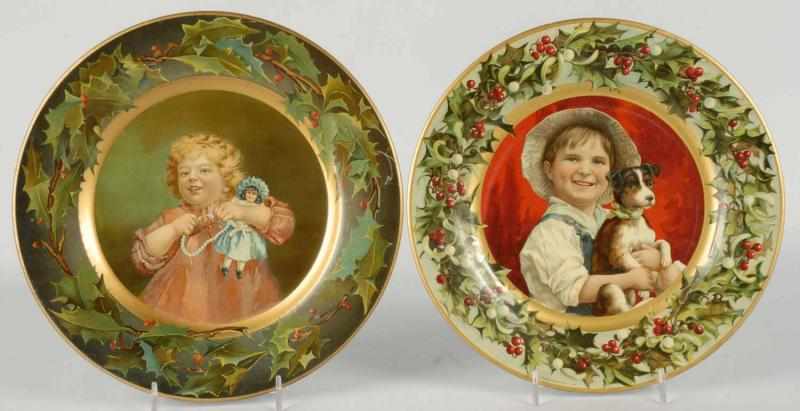 Appraisal: Lot of Christmas Advertising Plates Condition Near Mint Size Largest