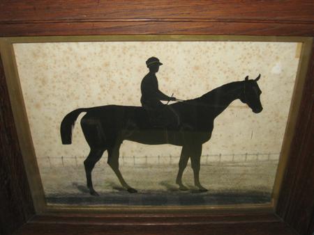 Appraisal: British School Silhouette of a Jockey on His Horse Estimate