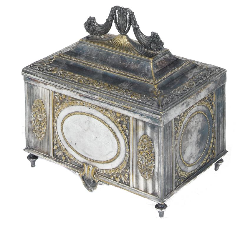 Appraisal: A WMF NEO CLASSICAL JEWEL CASKET with cavetto lid and