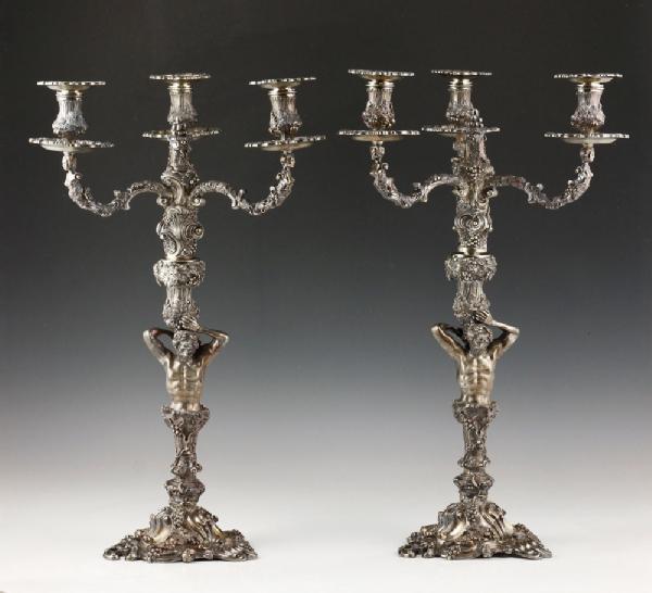 Appraisal: - Pair of Asprey Light Candelabras Sterling Pair of Asprey