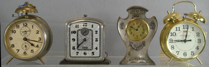 Appraisal: alarm clocks Art Nouveau boudoir clock tallest Estimate -