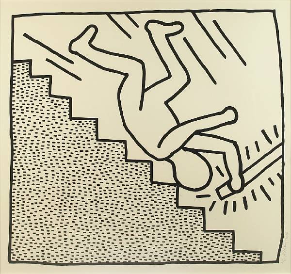 Appraisal: Keith Haring American - Untitled from Blueprint Drawings L p