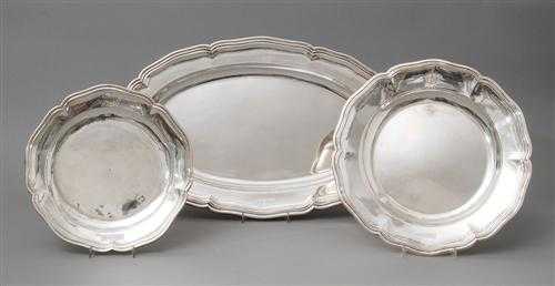 Appraisal: PLATES AND OVAL PLATTER Jezler Vettiner and others small and