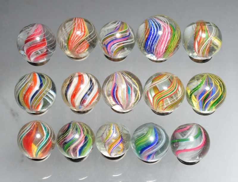 Appraisal: Lot of Assorted Divided Core Swirl Marbles Description This group