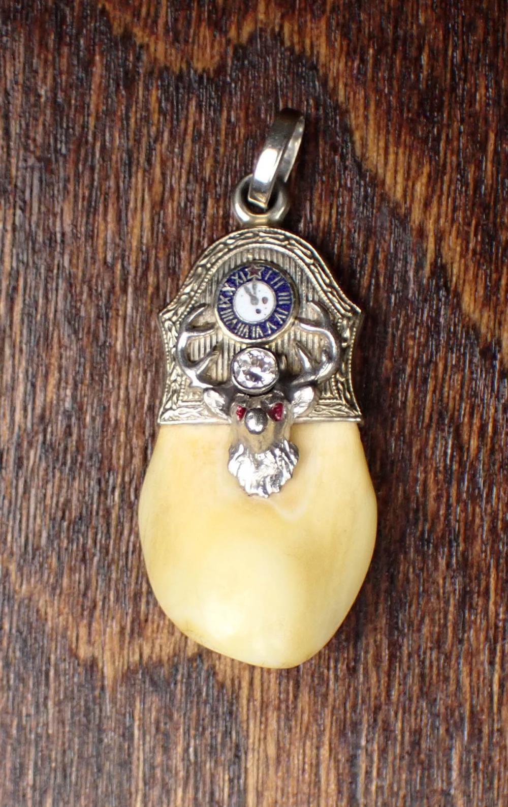 Appraisal: ELKS LODGE DIAMOND AND WHITE GOLD PENDANT The k white