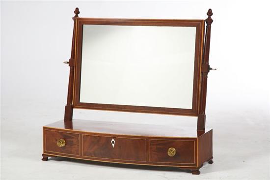 Appraisal: SHAVING MIRROR American early th century mahogany veneer and pine