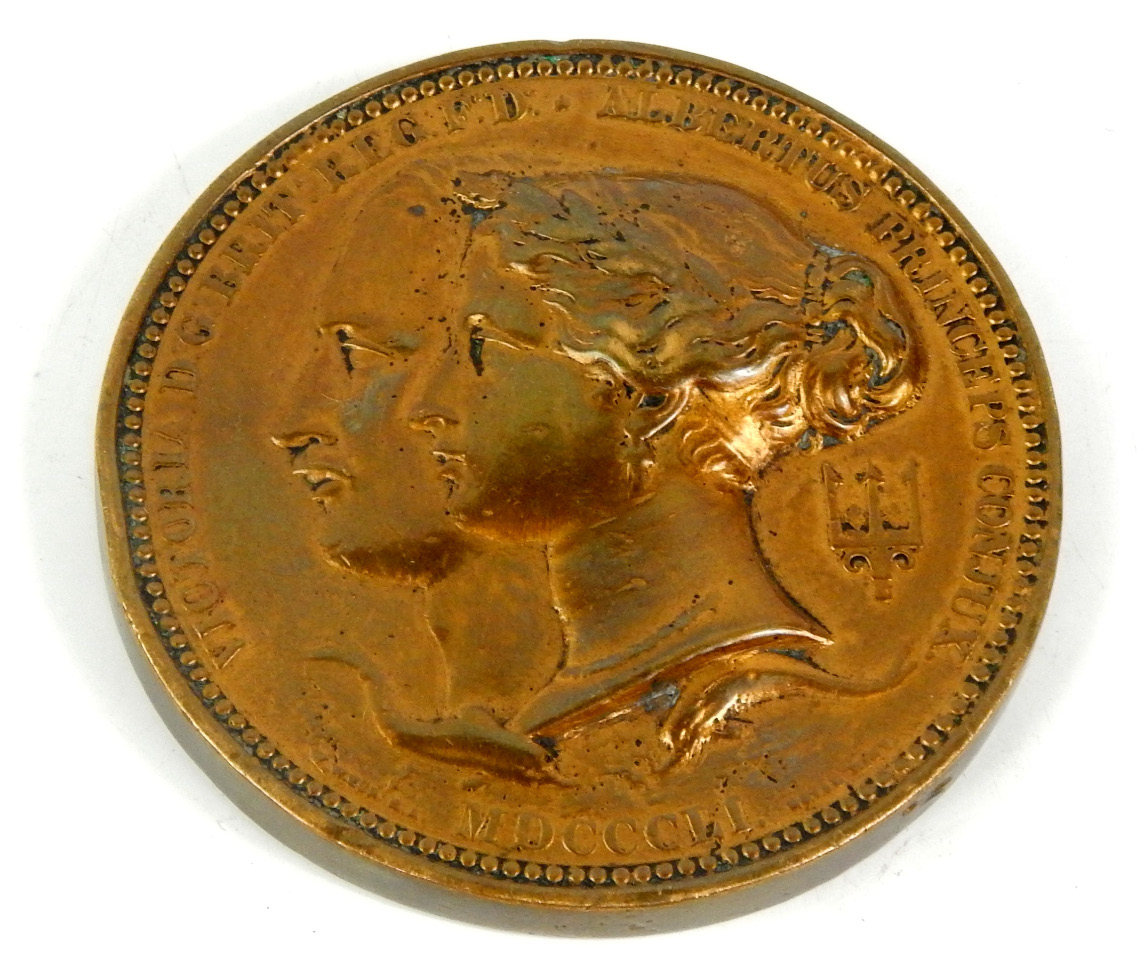 Appraisal: A Victorian bronze medal commemorating The Great Exhibition obverse bust