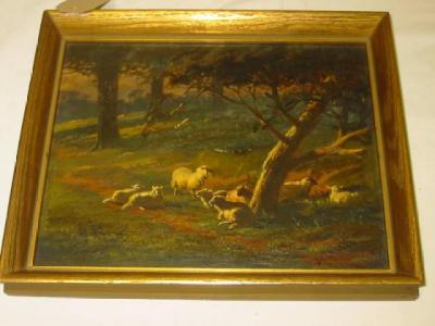 Appraisal: THOMAS GEORGE COOPER Sheep Resting Under a Tree signed on