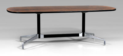 Appraisal: Herman Miller rosewood table rounded rectangular top with rosewood veneers