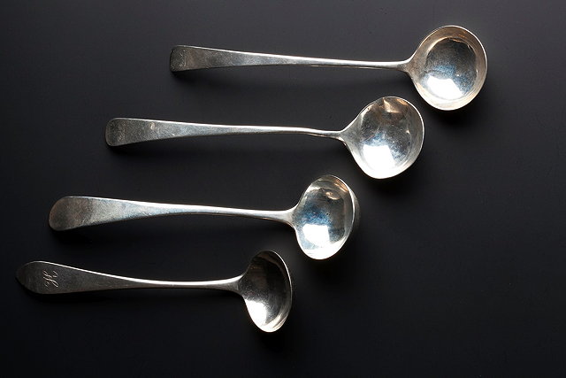 Appraisal: A PAIR OF SILVER OLD ENGLISH PATTERN TODDY LADLES c