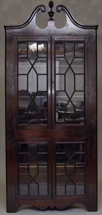 Appraisal: Mahogany Federal-Style Corner Cabinet