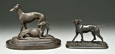 Appraisal: Mene and Bayre patinated bronze dogs dog after Pierre Jules