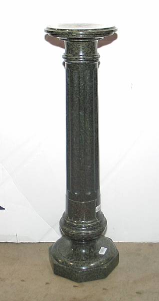 Appraisal: A Neoclassical style verde antico marble pedestal height in