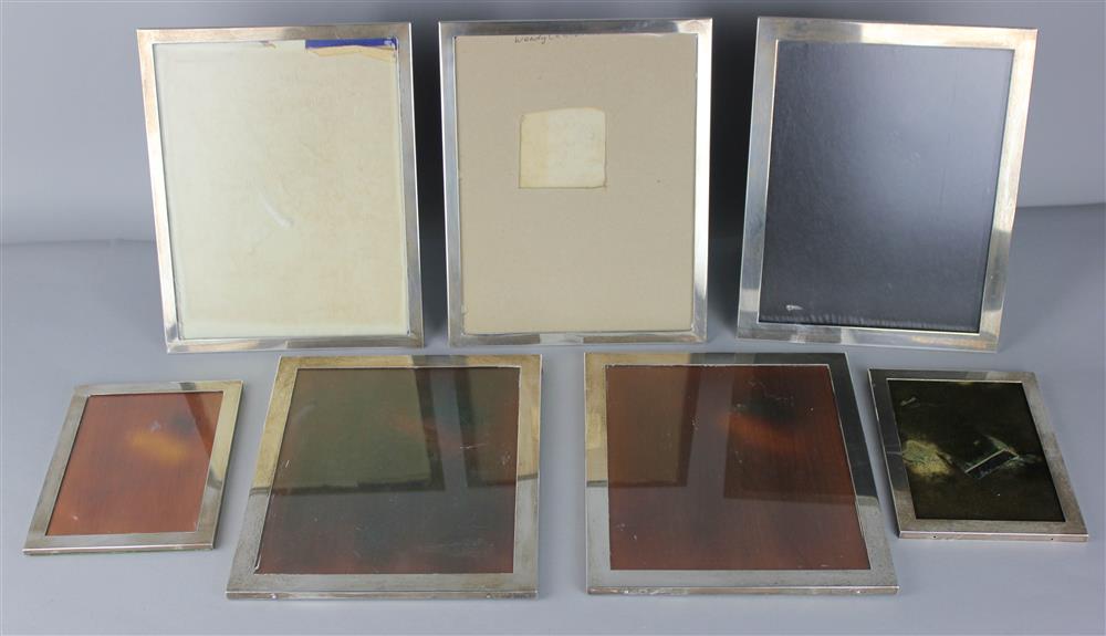 Appraisal: GROUP OF SEVEN AMERICAN SILVER PHOTOGRAPH FRAMES including three by